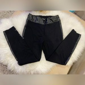 Express Columnist High Waisted Body Contour Knit Ankle Pant Small Faux Leather